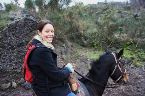 Shortly before her horse went AWOL.