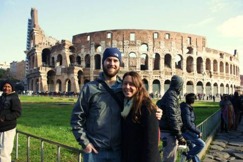 Amanda and I in front of the Colosseum.