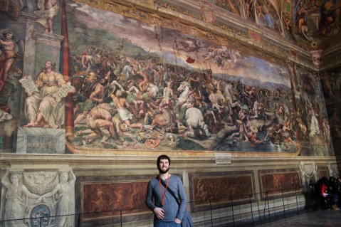 The Battle of the Milvian Bridge, where Emperor Constantine saw a cross in his dreams, won the battle, and began his conversion to Christianity.