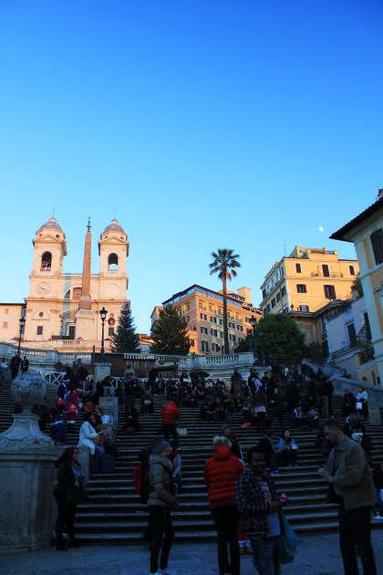 The Spanish Steps as sunset.