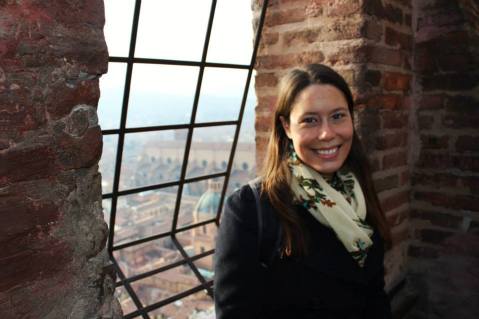Amanda at the top of the tower.